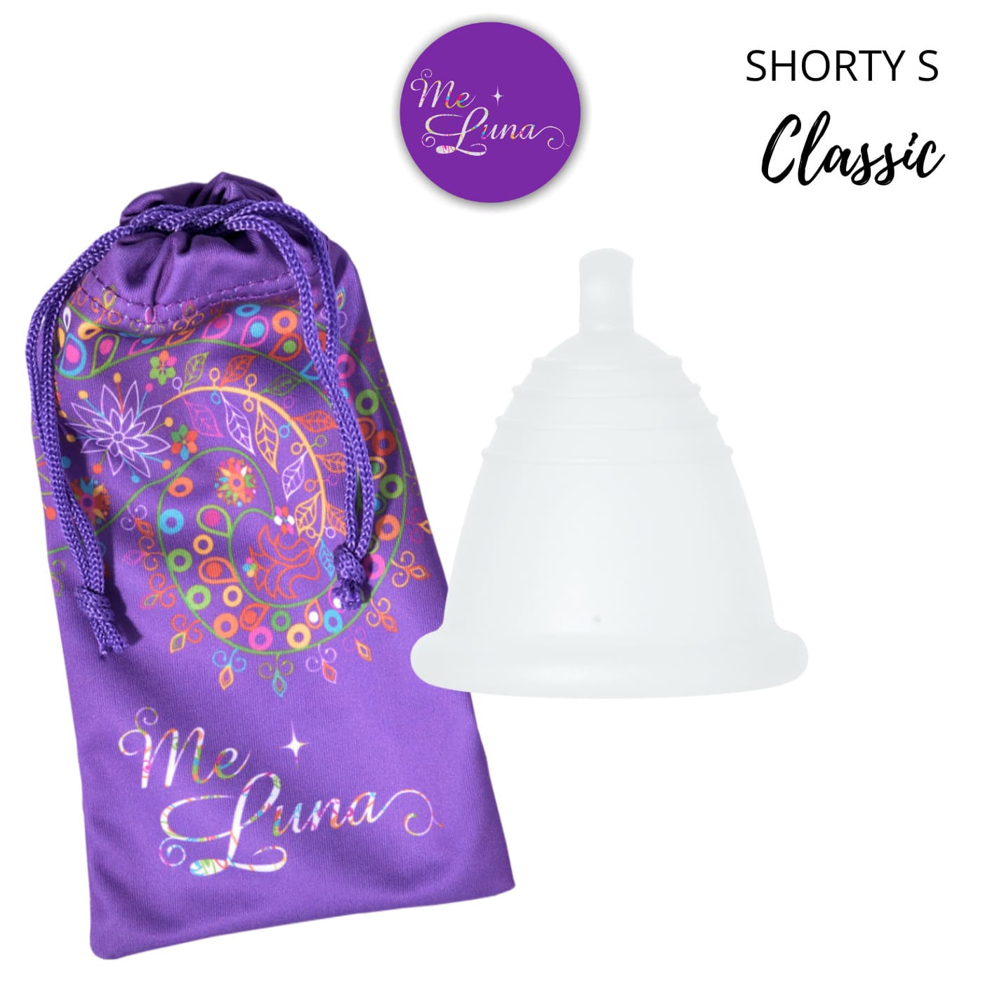 Menstruační kalíšek Me Luna Classic S Shorty s kuličkou čirá (MELU105) - náhled 3