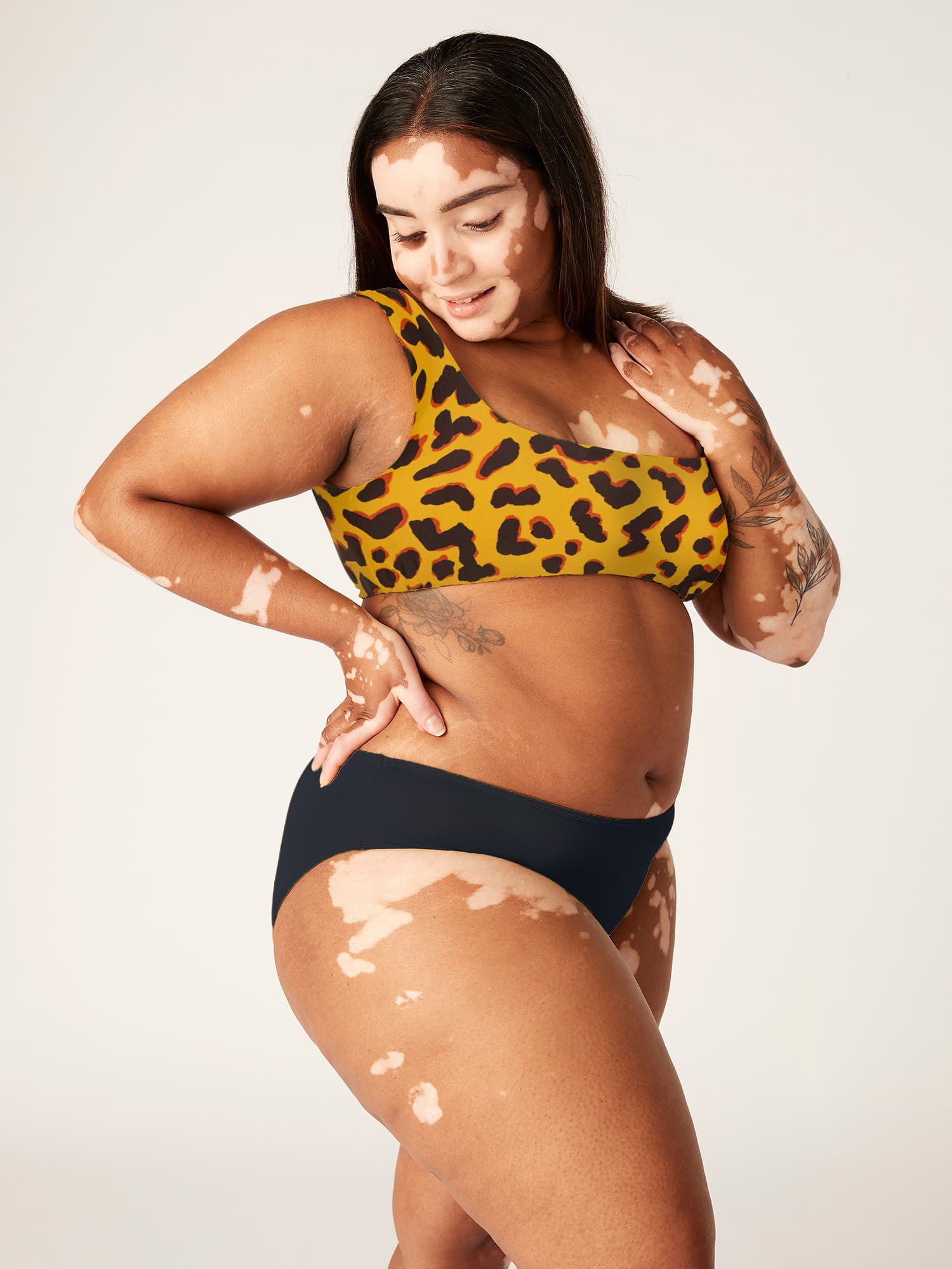 Menstruační plavky Modibodi Bikini Brief Black Animal komplet (MODI4310KBA) L - náhled 2