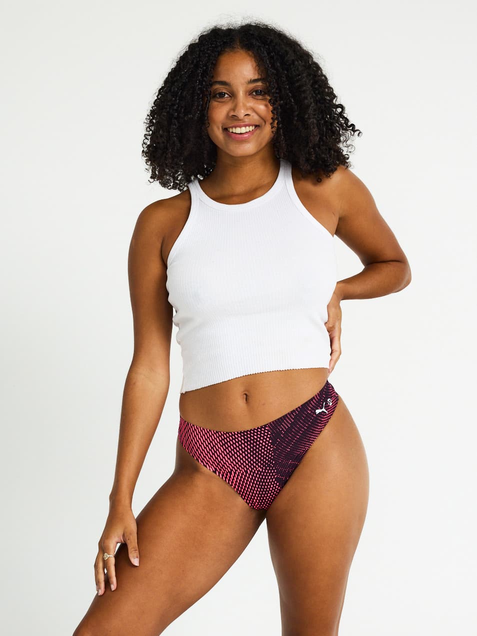 Menstruační kalhotky PUMA & Modibodi Seamfree Active Thong Light-Moderate Flame Haze Pink (MODI4074FHP)