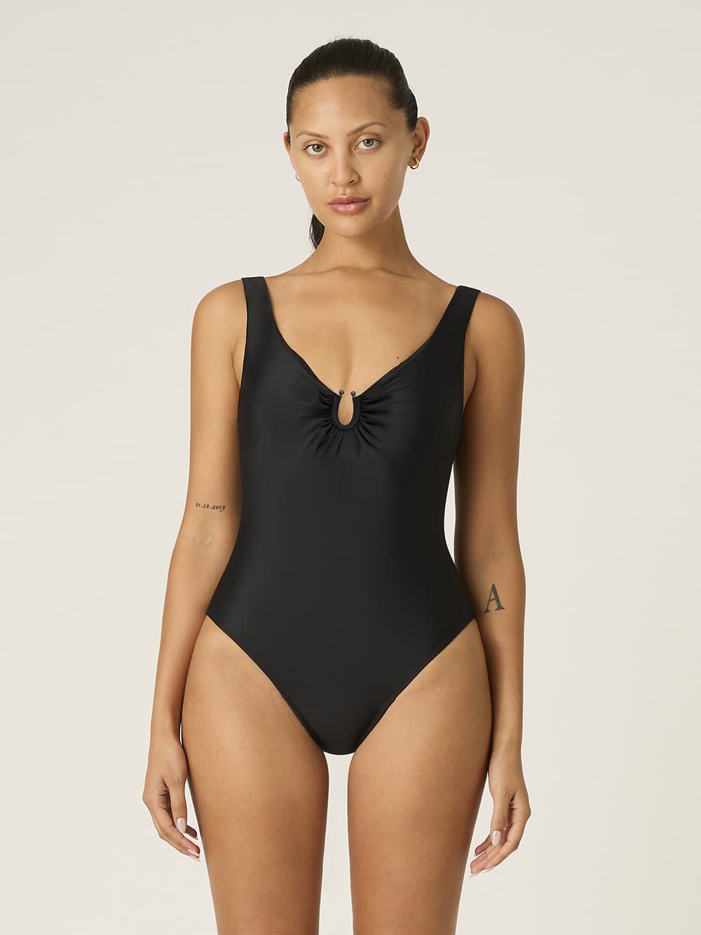 Menstruační plavky Modibodi High V Neck One Piece - VYBALENÉ (MODI4370VYB)