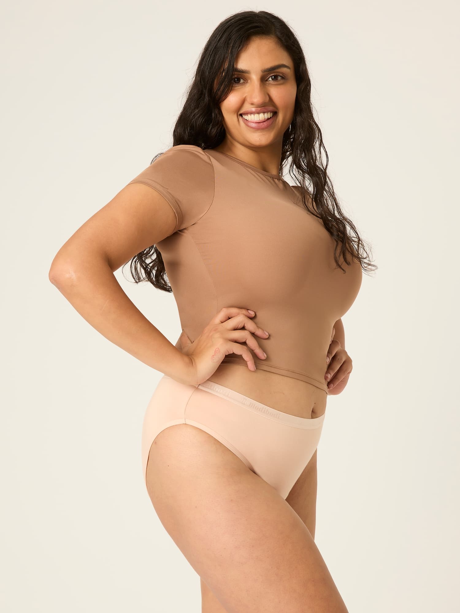 Menstruační kalhotky Modibodi Classic Bikini Moderate-Heavy Beige - VYBALENÉ (MODI4008BVYB)
