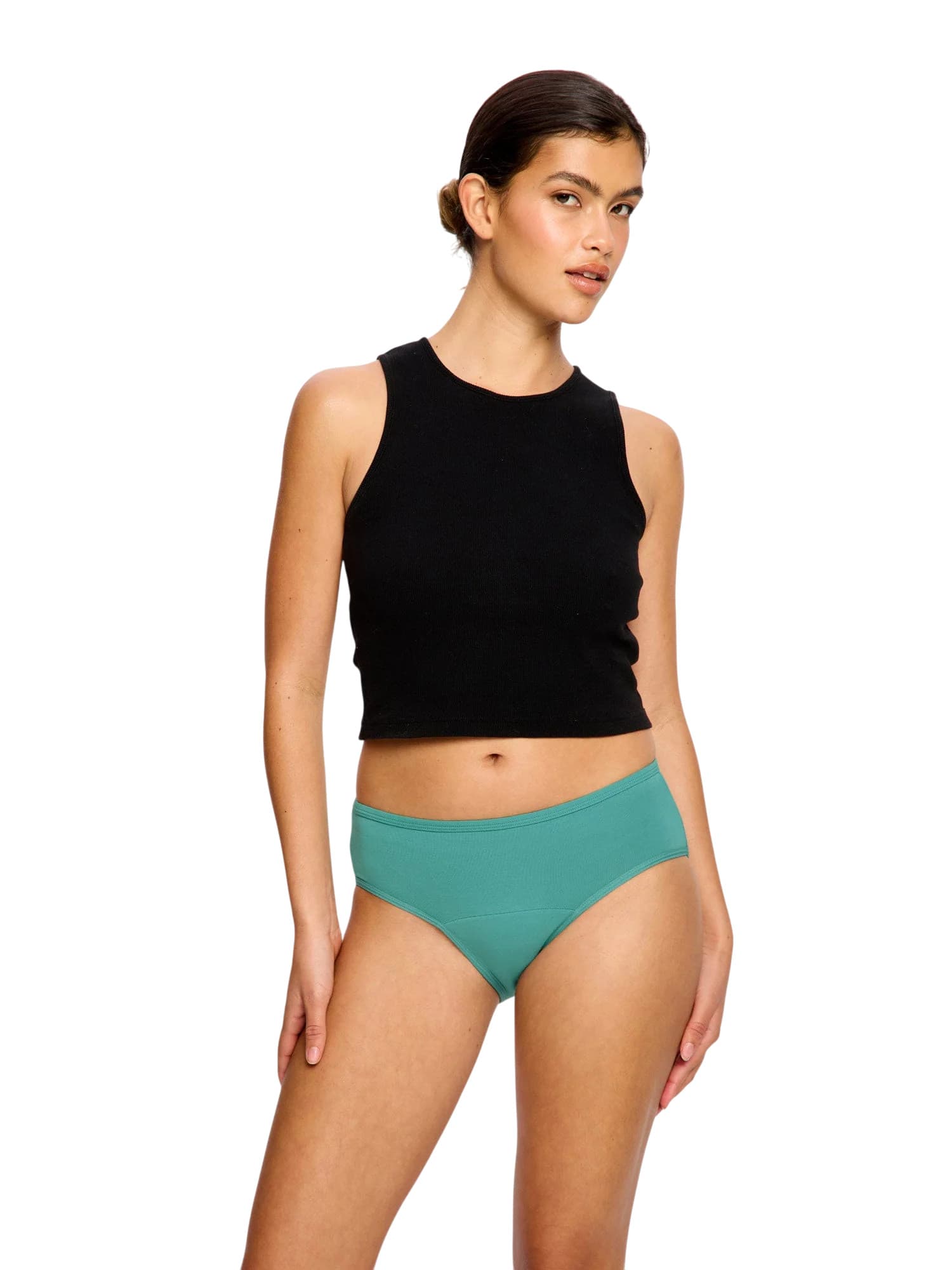 Menstruační kalhotky Modibodi Basic Mid-Rise Brief Moderate Teal Green (MKMBMRBMHTG)