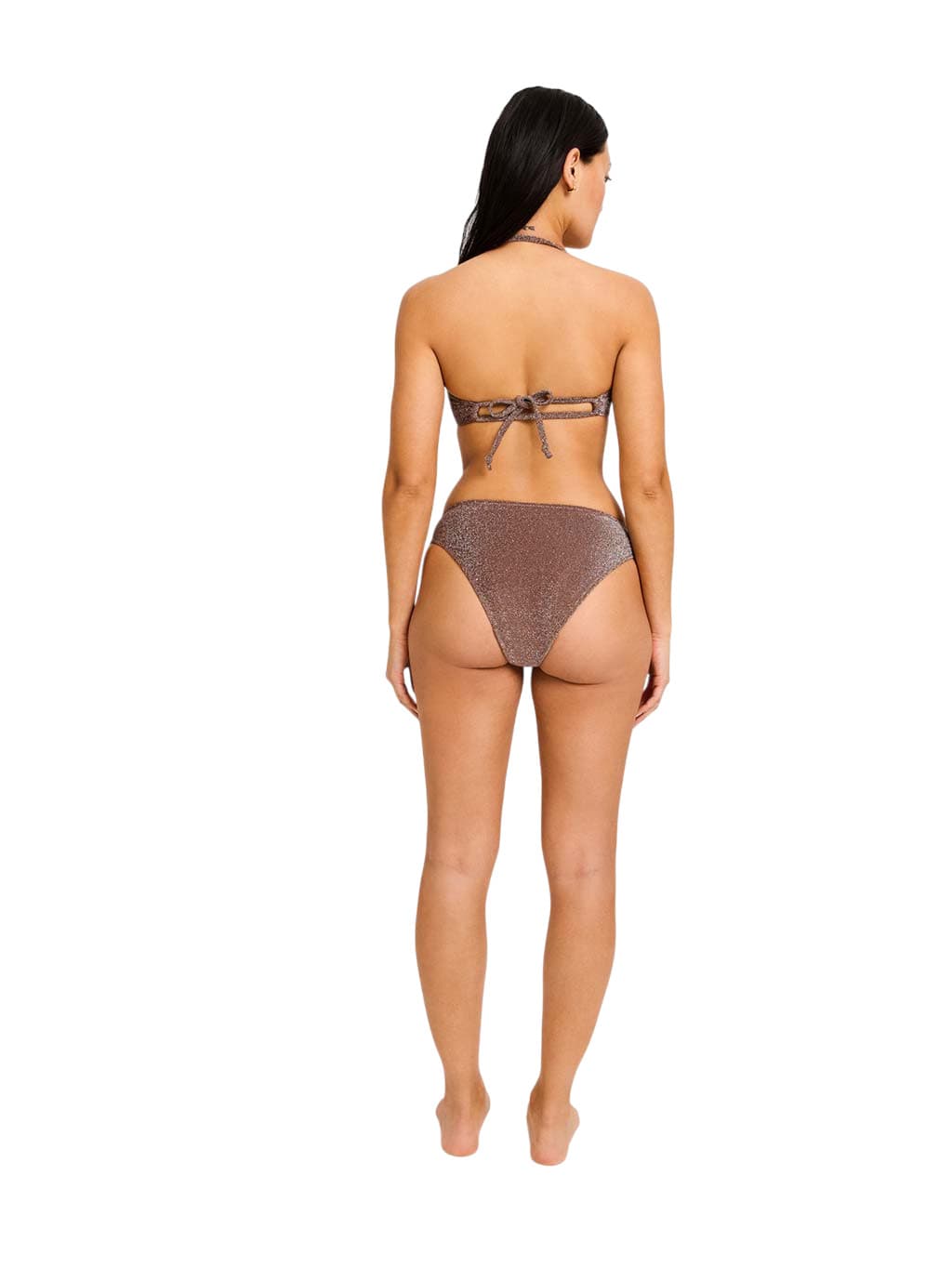 Menstruační plavky Modibodi Shimmer Hi-Leg Cheeky Bottom Espresso spodní díl (MPMSHLCSD) 3XL - náhled 3