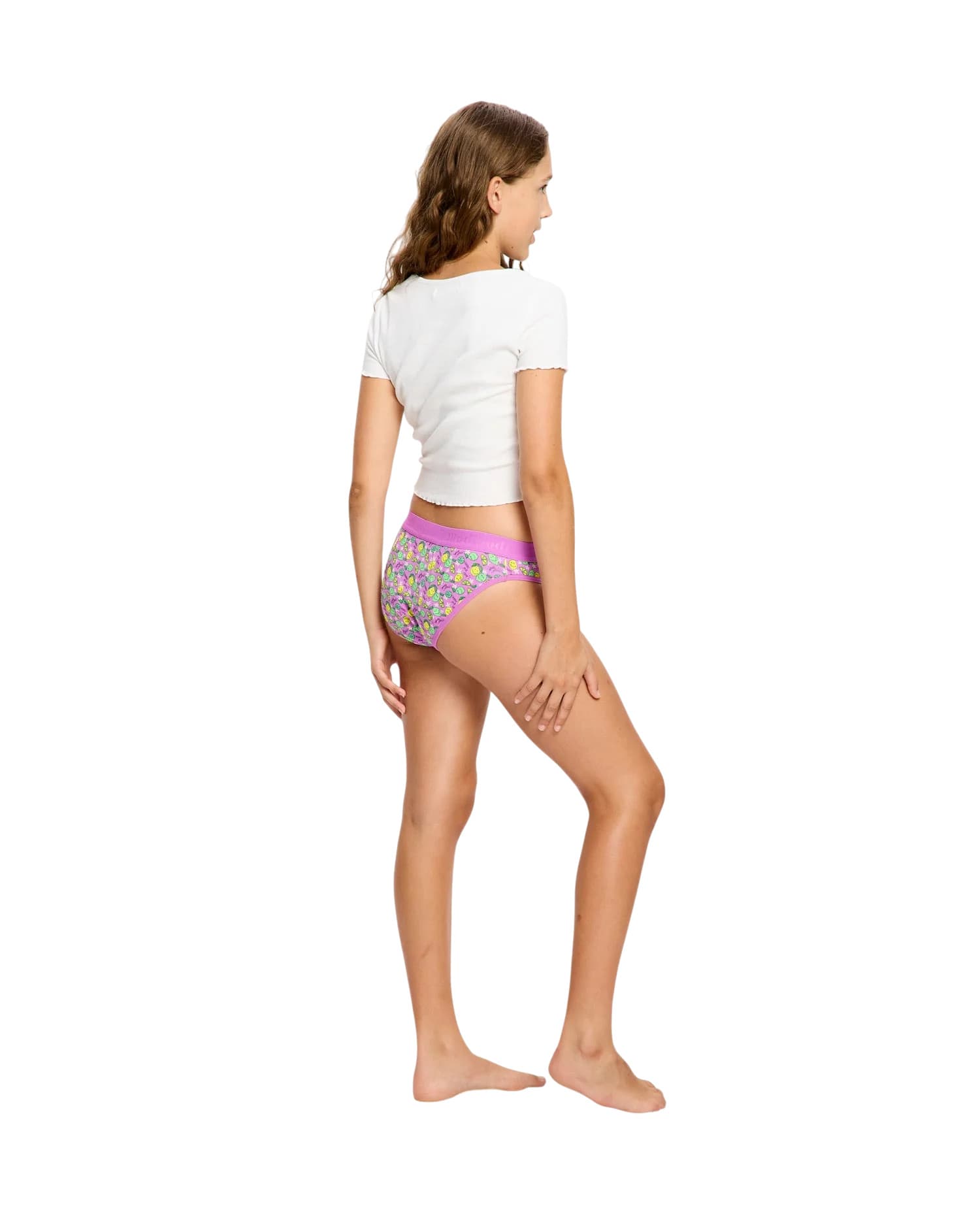 Dívčí menstruační kalhotky Modibodi Smileyworld Teen Hipster Bikini Moderate Lucky Lemon Limes (DMKMSTHBMLLL) 10-12 let - náhled 3