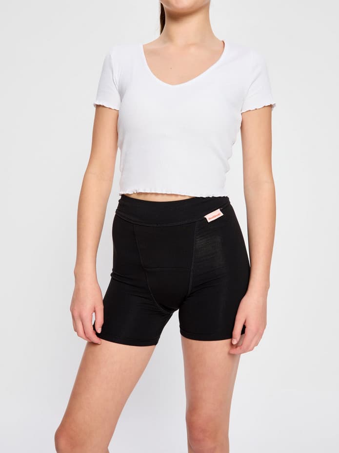 2PACK dívčí menstruační kalhotky na spaní Modibodi Teen Sleep Short Super Black (DMKNSMTSSSB) 10-12 let - náhled 2
