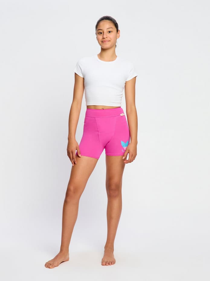 2PACK dívčí menstruační kalhotky na spaní Modibodi Teen Sleep Short Super Happy Holiday Multi (DMKMNSTSSSHHM)