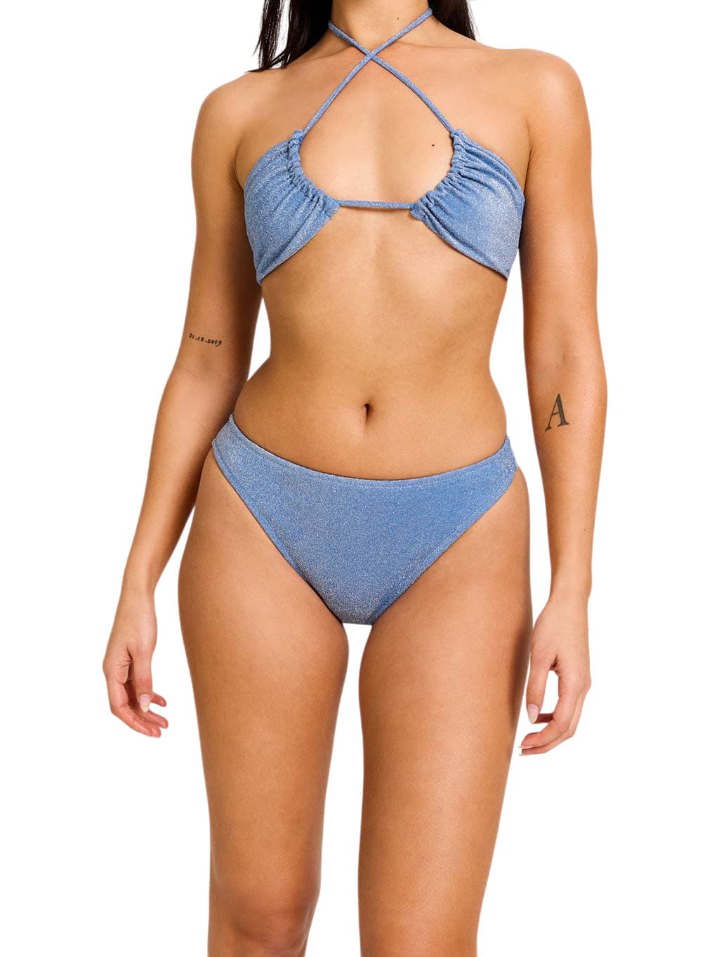 Menstruační plavky Modibodi Shimmer Hi-Leg Cheeky Mineral Blue spodní díl (MPMSHLCMBSD) 3XL - náhled 2