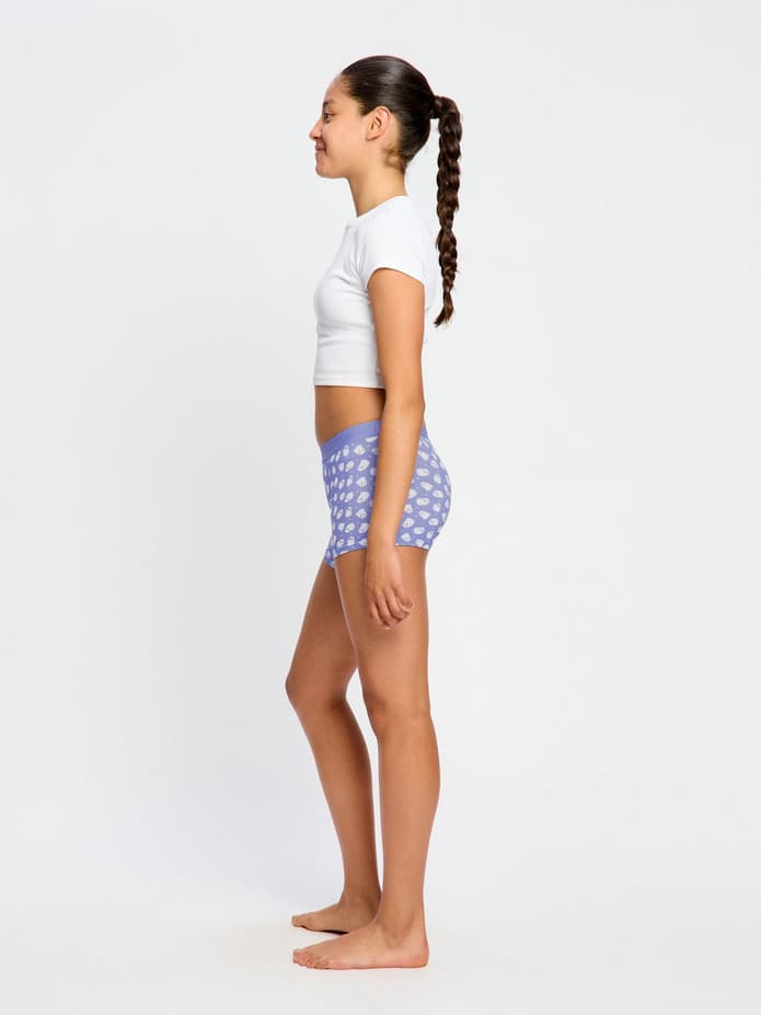 Dívčí menstruační kalhotky Modibodi Teen Hipster Boyshort Moderate Giggly Ghost Blue (DMKMTHBMGGB) 10-12 let - náhled 2