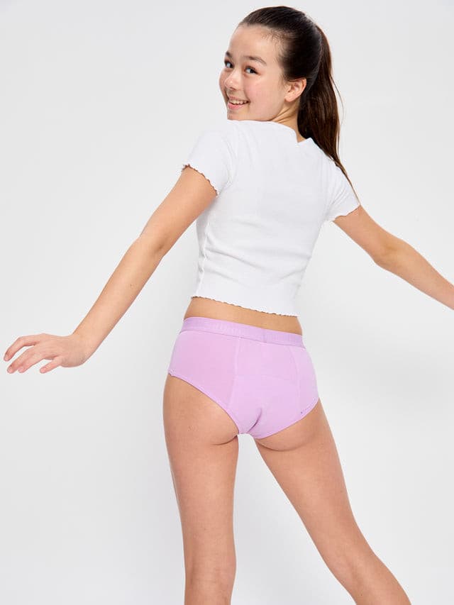 Dívčí menstruační kalhotky Modibodi Teen Hipster Boyleg Moderate Violet (DMKMTHBMV) 10-12 let - náhled 3