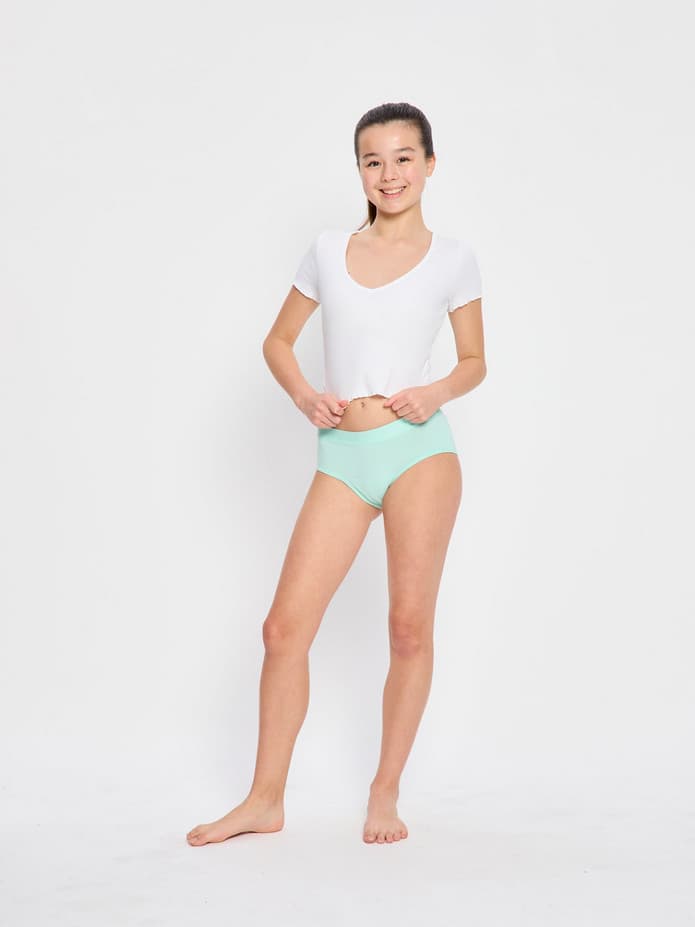 Dívčí menstruační kalhotky Modibodi Teen Hipster Boyleg Moderate Spearmint (DMKMTHBMS) 10-12 let
