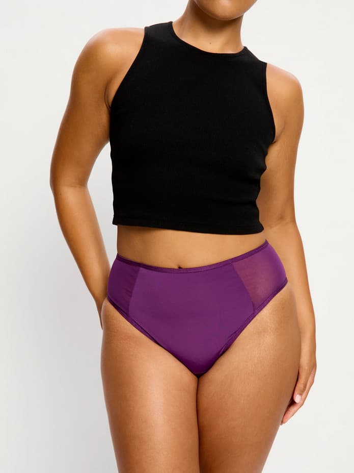 Menstruační kalhotky Modibodi Allure Hi Waist Brief moderate Mystic Purple (MKMAHWBMMP)
