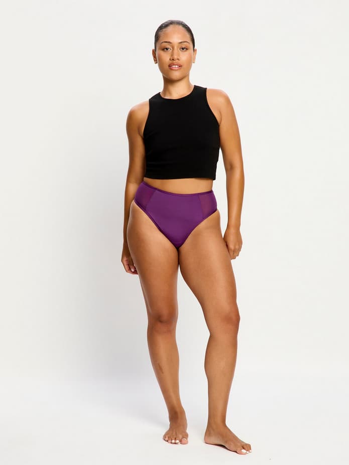 Menstruační kalhotky Modibodi Allure Hi Waist Brief moderate Mystic Purple (MKMAHWBMMP) L - náhled 3
