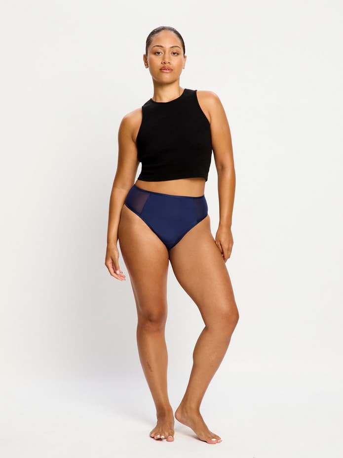 Menstruační kalhotky Modibodi Allure Hi Waist Brief moderate Night sky Blue (MKMAHWBMMNSB) L - náhled 3