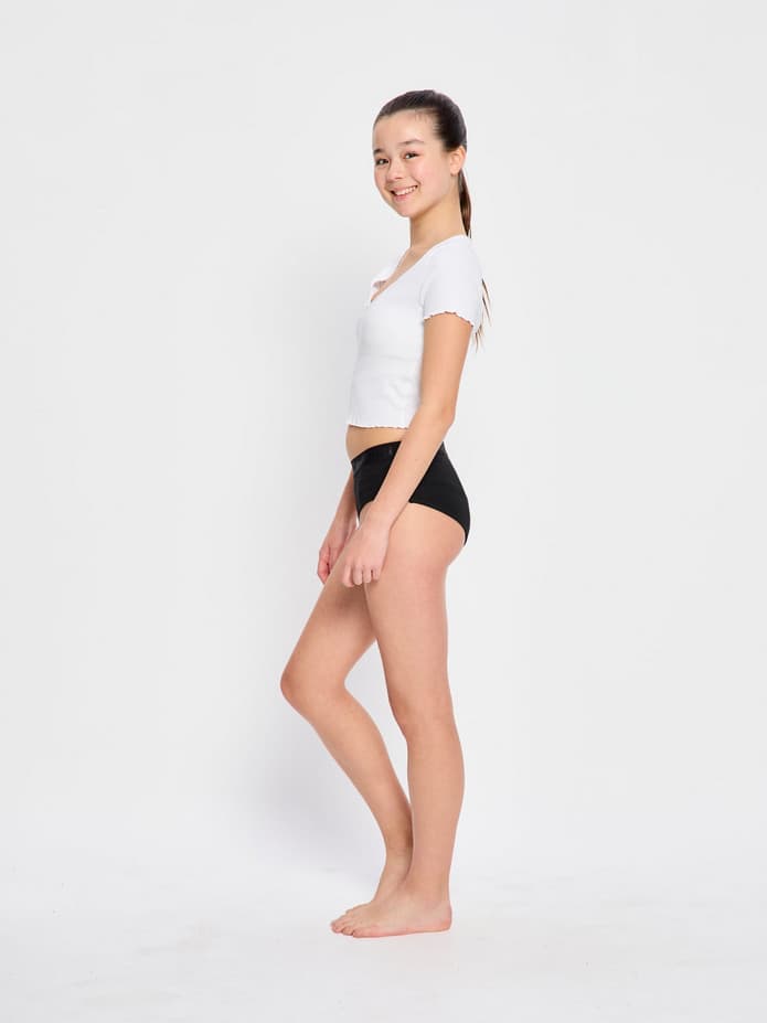 Dívčí menstruační kalhotky Modibodi Teen Hipster Boyleg Moderate Black (DMKMTHBMB) 10-12 let - náhled 2