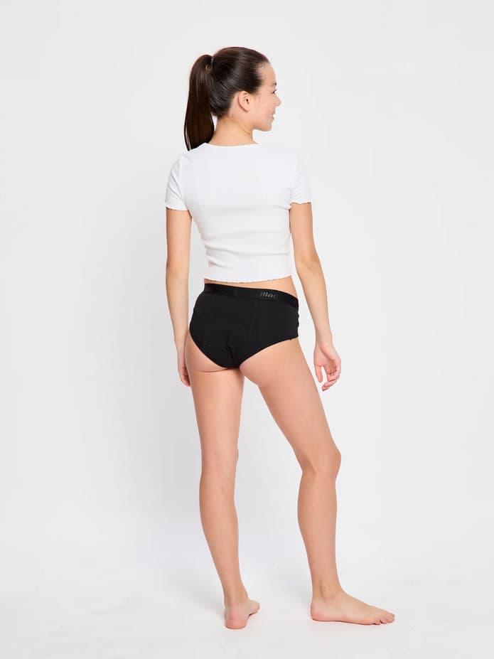 Dívčí menstruační kalhotky Modibodi Teen Hipster Boyleg Moderate Black (DMKMTHBMB) 10-12 let - náhled 3