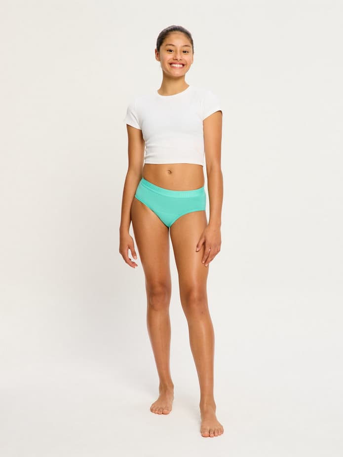 Dívčí menstruační kalhotky Modibodi Teen Hipster Boyleg Moderate Melon Green (DMKMTHBMMG)