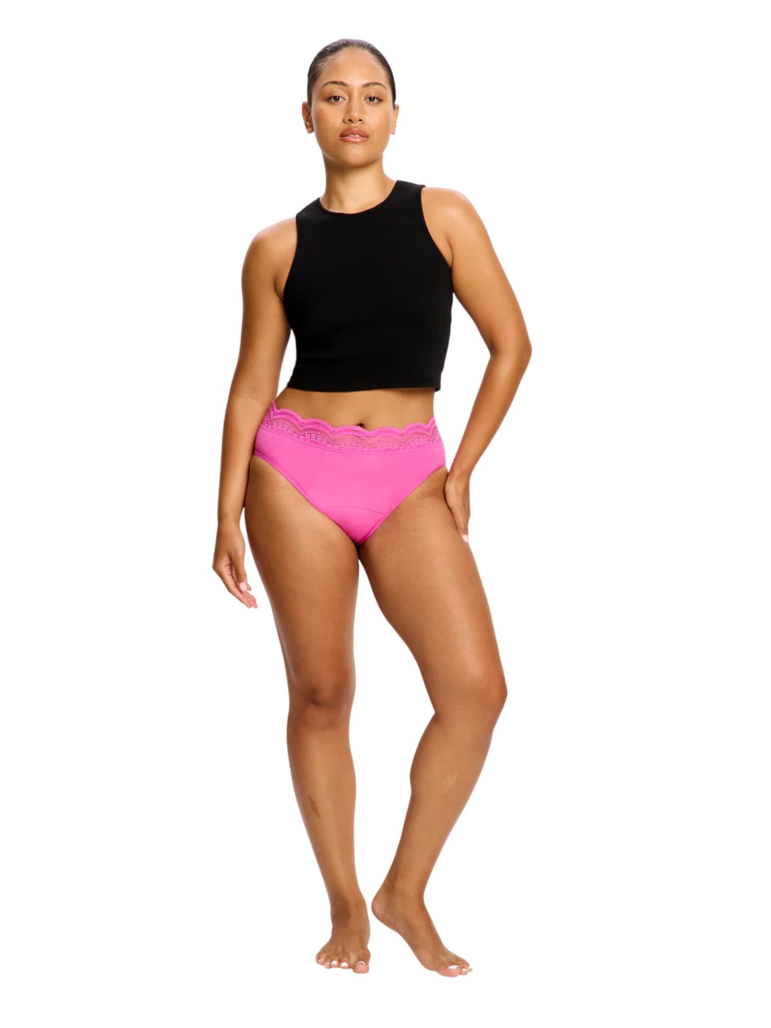 Menstruační kalhotky Modibodi Sensual Hi Waist Bikini Super Electric Fuchsia (MKMSEF) 3XL