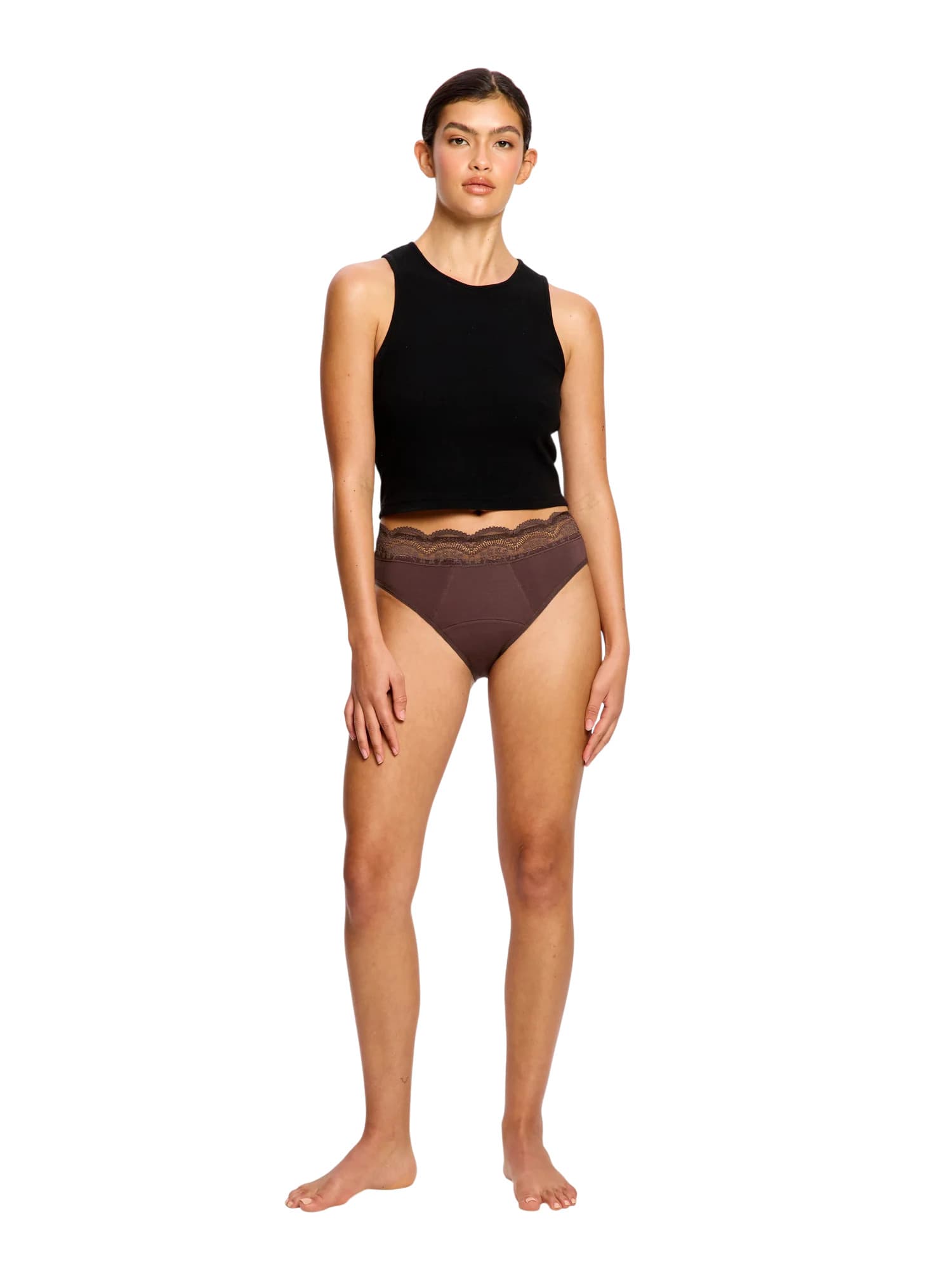 Menstruační kalhotky Modibodi Sensual Hi Waist Bikini Super Mahogany (MKMSM) 3XL
