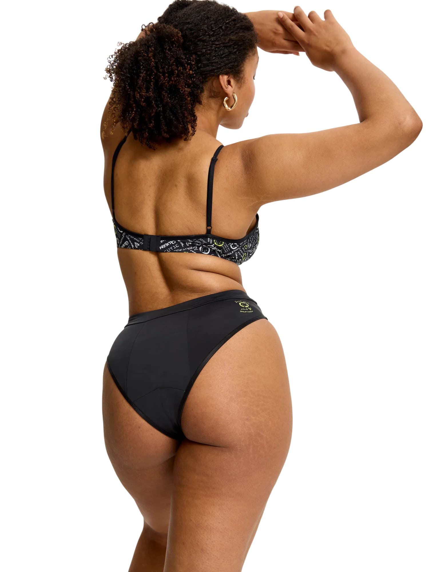 Menstruační kalhotky Modibodi Smileyworld Hi Waist Brief Super-Overnight Black (MKMSHWBSOB) L - náhled 4