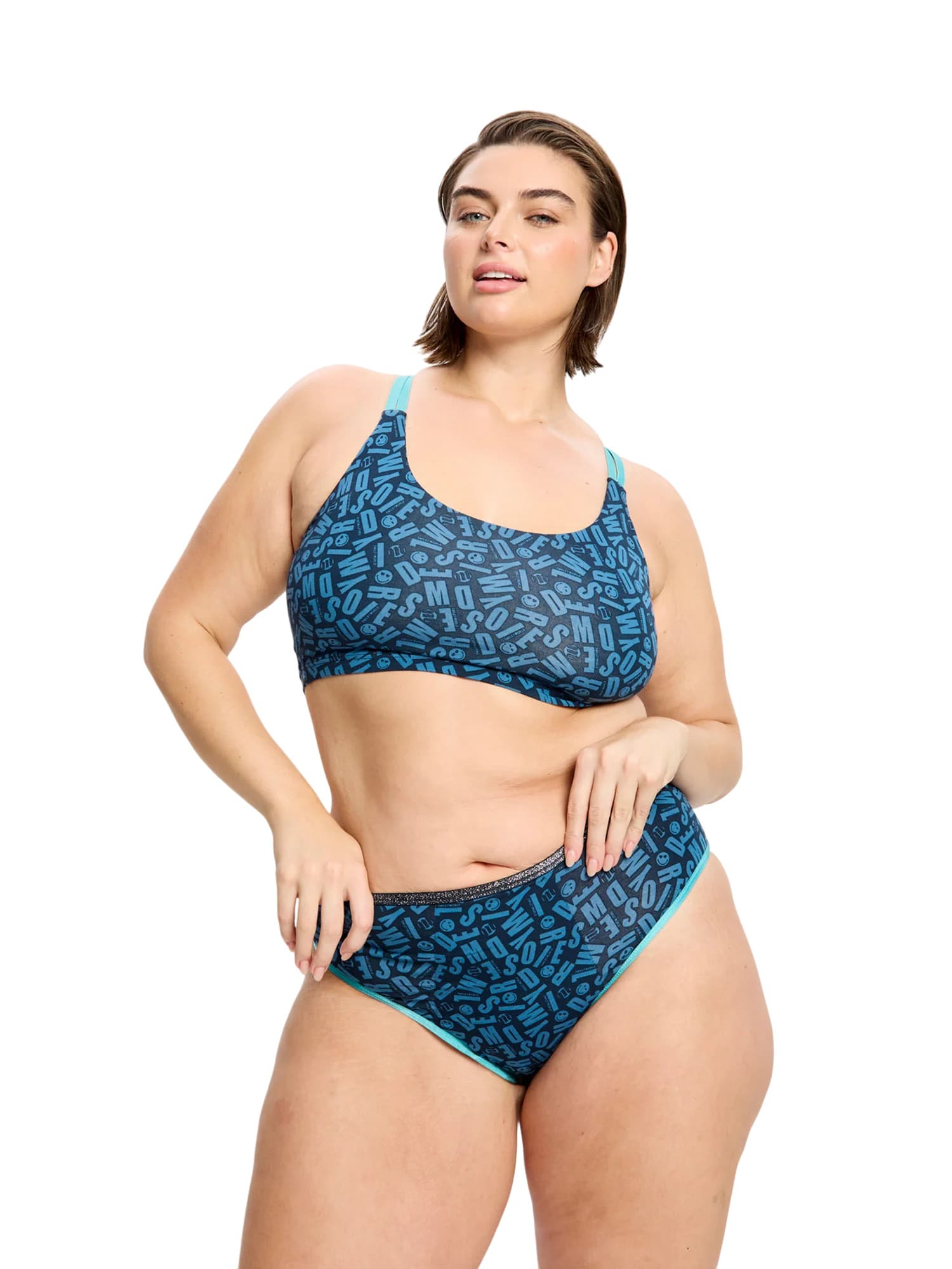 Menstruační kalhotky Modibodi Smileyworld Hi Waist Brief Super-Overnight Steel (MKMSHWBSOS) L - náhled 2