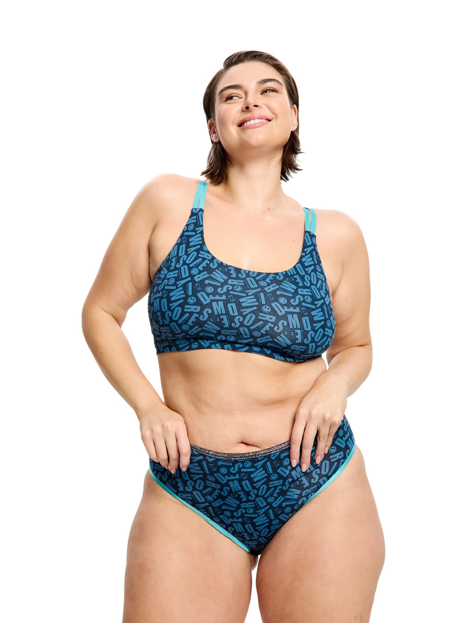 Menstruační kalhotky Modibodi Smileyworld Hi Waist Brief Super-Overnight Steel (MKMSHWBSOS) L - náhled 3