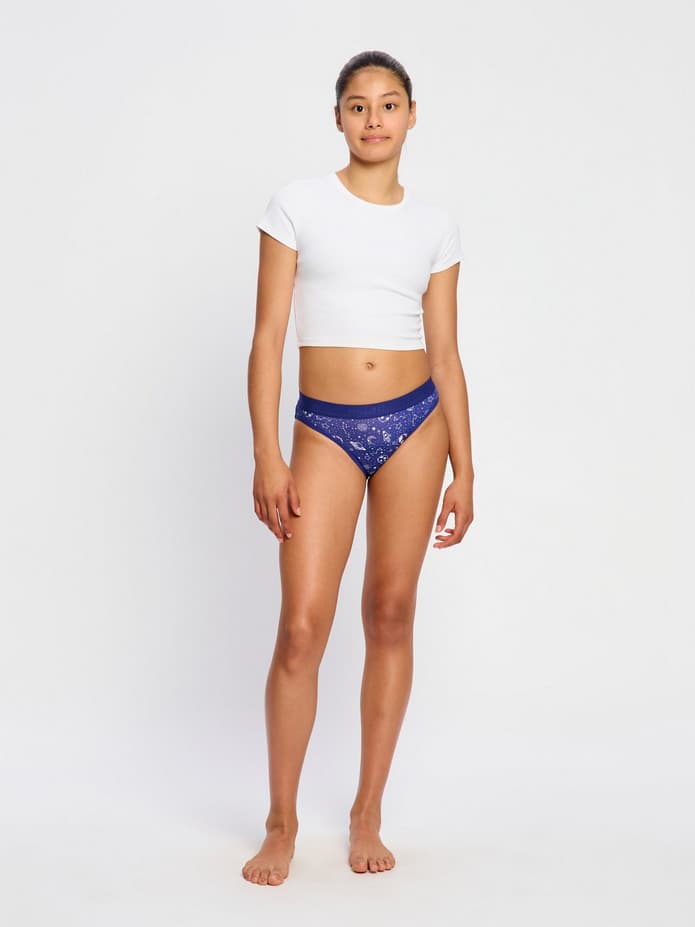 Dívčí menstruační kalhotky Modibodi Teen Hipster Bikini Moderate Galactic Blue (DMKMTHBMGB) 10-12 let