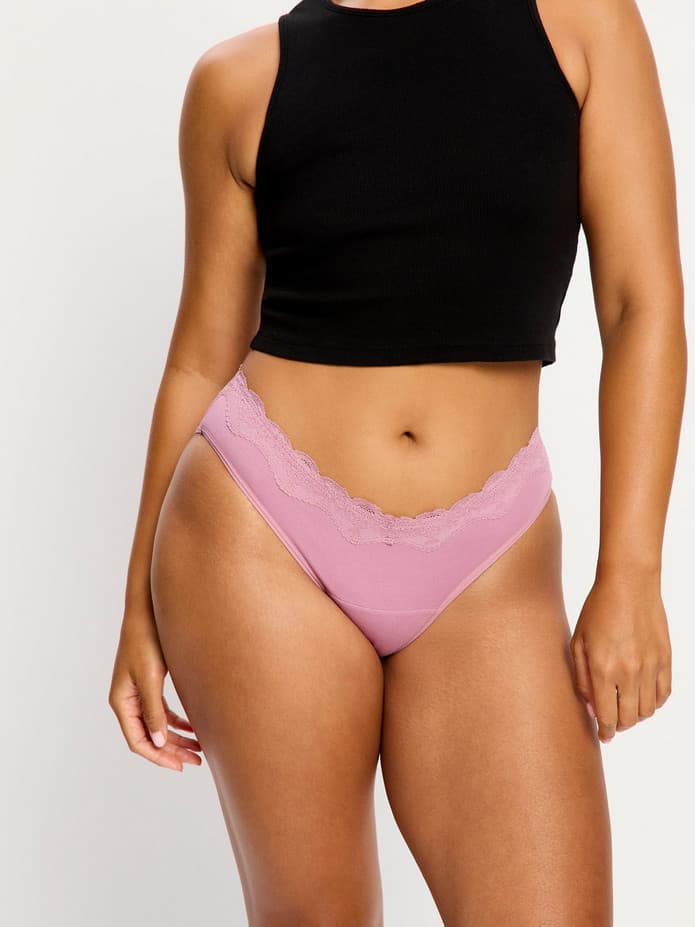 Menstruační kalhotky Modibodi Cassia V Cheeky Brief Light Dusky Orchid (MKMCVCBLDO) L