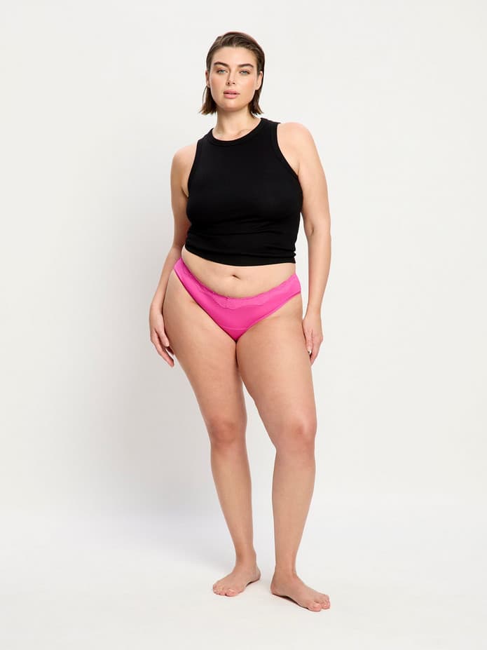 Menstruační kalhotky Modibodi Cassia V Cheeky Brief Light Electric Fuchsia (MKMCVCBLEF) L