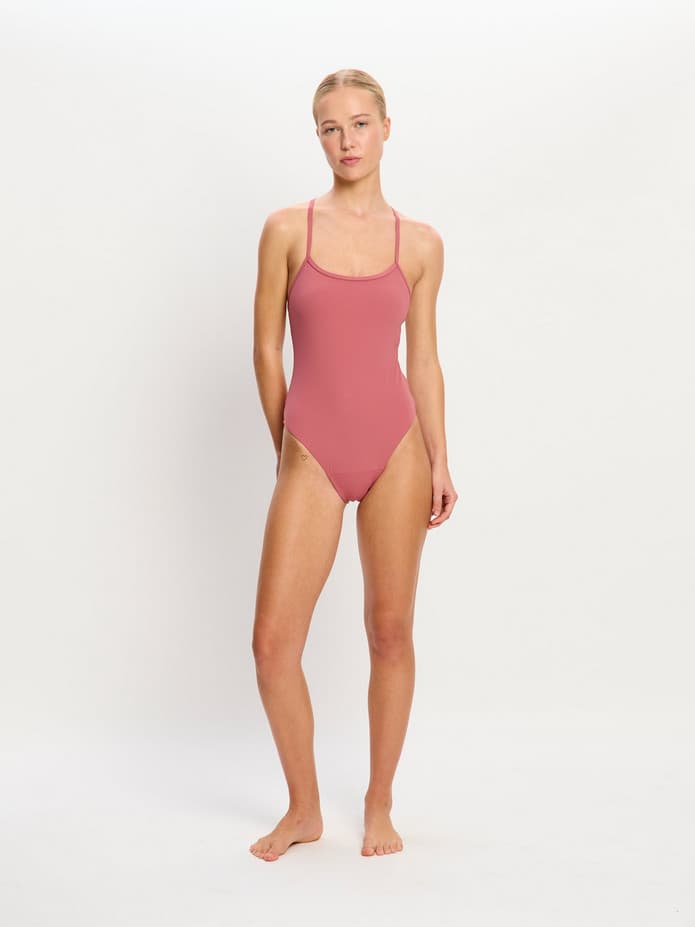 Menstruační plavky Modibodi Molokai X Back One Piece High Absorbency Mauve jednodílné (MPMMXBOPHAM)