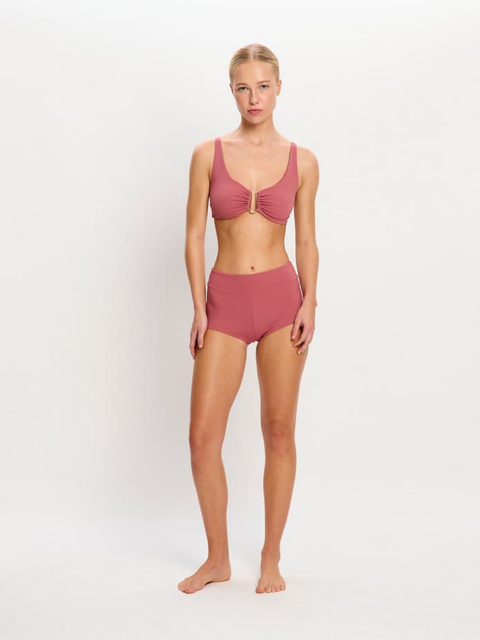 Plavky Modibodi Molokai Plunge Tie Back Top Mauve horní díl (PMMPTBTM) M