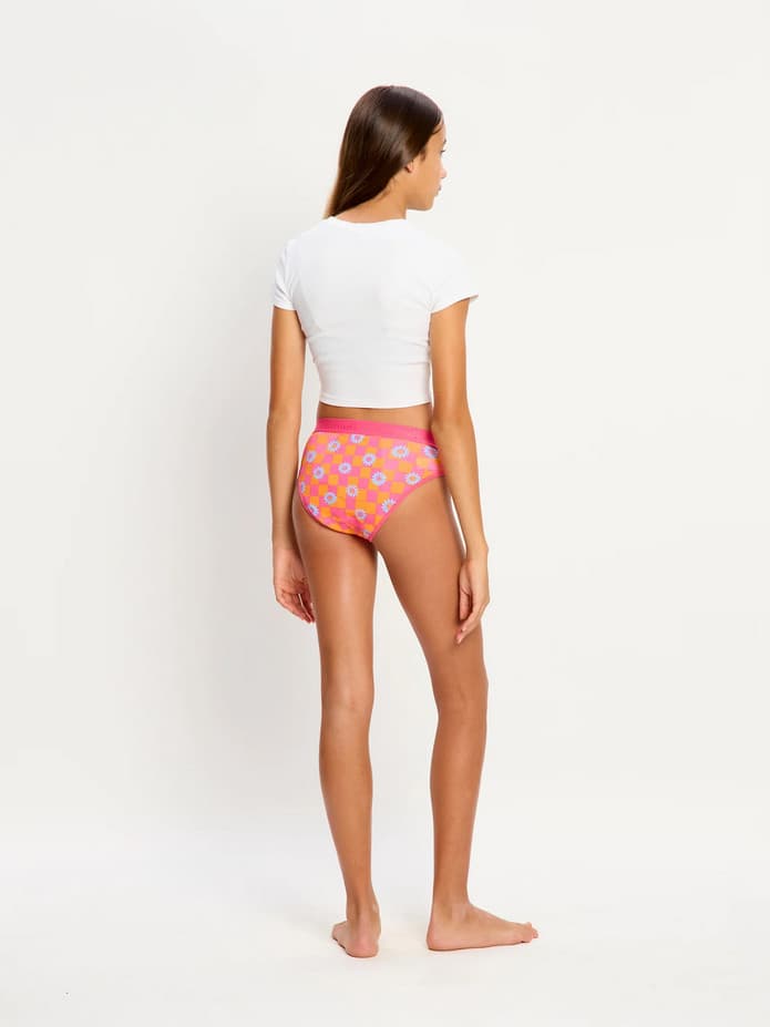 Dívčí menstruační kalhotky Modibodi Teen Hipster Bikini Super Flower Checkerboard (DMKMTHBSFC) 10-12 let - náhled 4