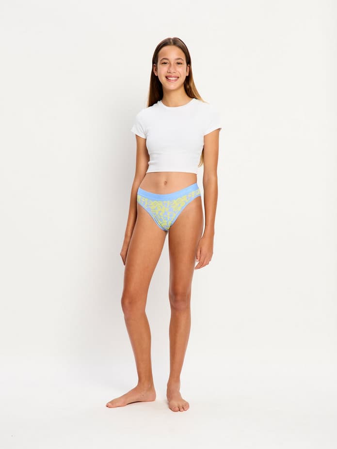 Dívčí menstruační kalhotky Modibodi Teen Hipster Bikini Moderate Groovy Green (DMKMTHBMGG) 10-12 let