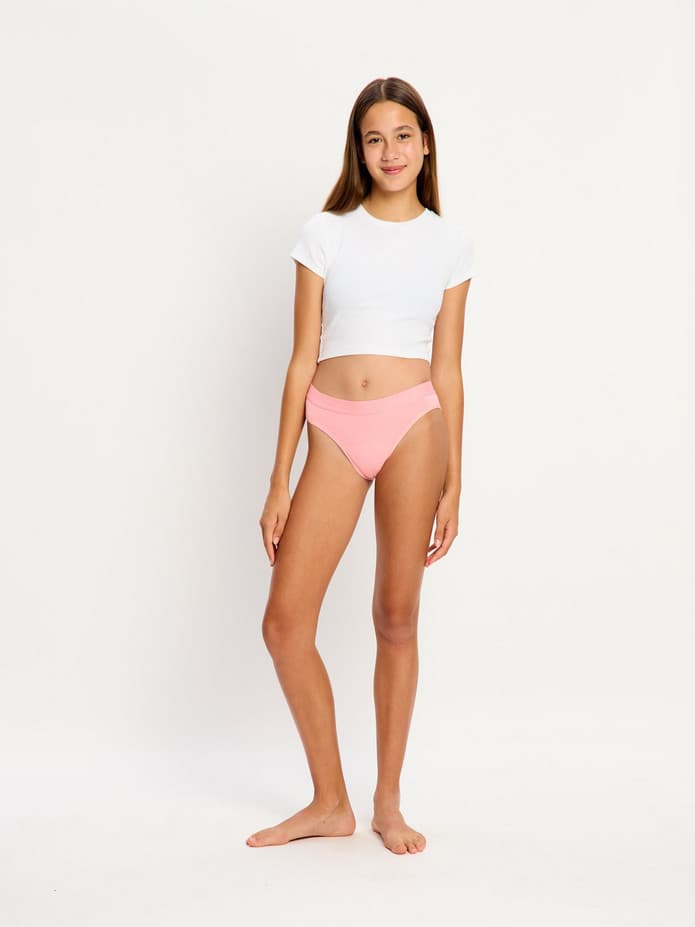 Dívčí menstruační kalhotky Modibodi Teen Hipster Bikini Moderate Flower Power Pink (DMKMTHBMFPP) 10-12 let