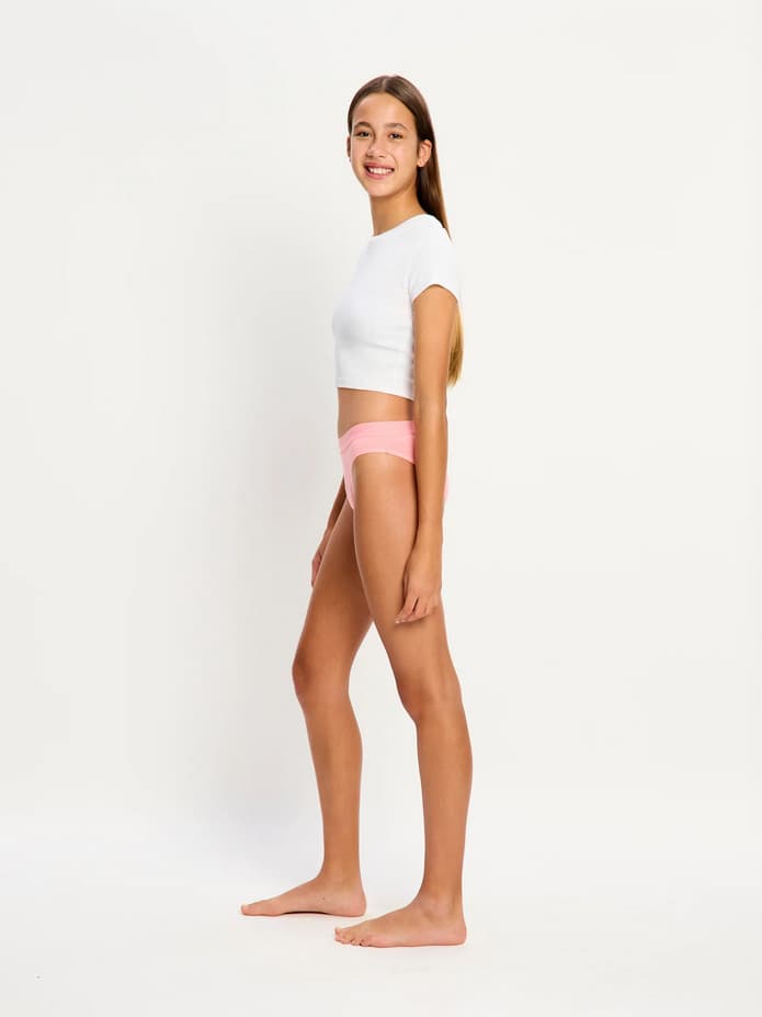 Dívčí menstruační kalhotky Modibodi Teen Hipster Bikini Moderate Flower Power Pink (DMKMTHBMFPP) 10-12 let - náhled 2
