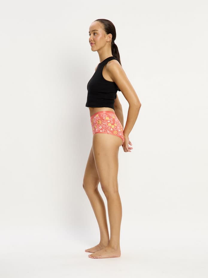 Menstruační kalhotky Modibodi SmileyWorld Classic Full Brief Super Overnight Boho Coral (MKMSCFBSBC) 3XL - náhled 2