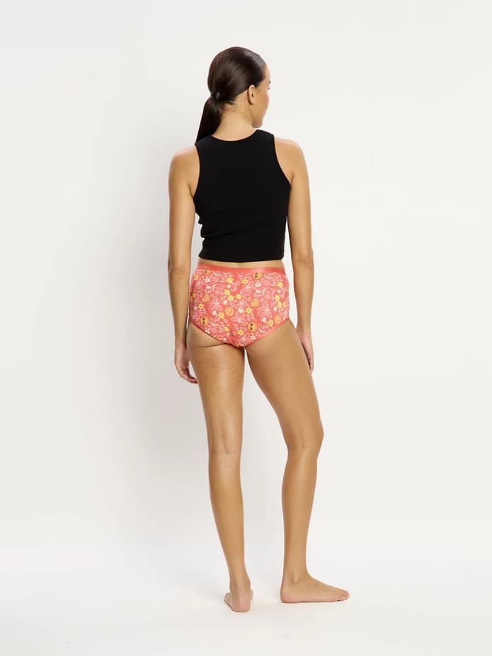 Menstruační kalhotky Modibodi SmileyWorld Classic Full Brief Super Overnight Boho Coral (MKMSCFBSBC) 3XL - náhled 3
