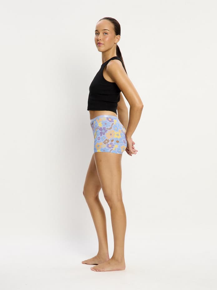 Menstruační kalhotky Modibodi Classic Boyshort Moderate Happy Daisy Blue (MKMCBMHDB) L - náhled 2