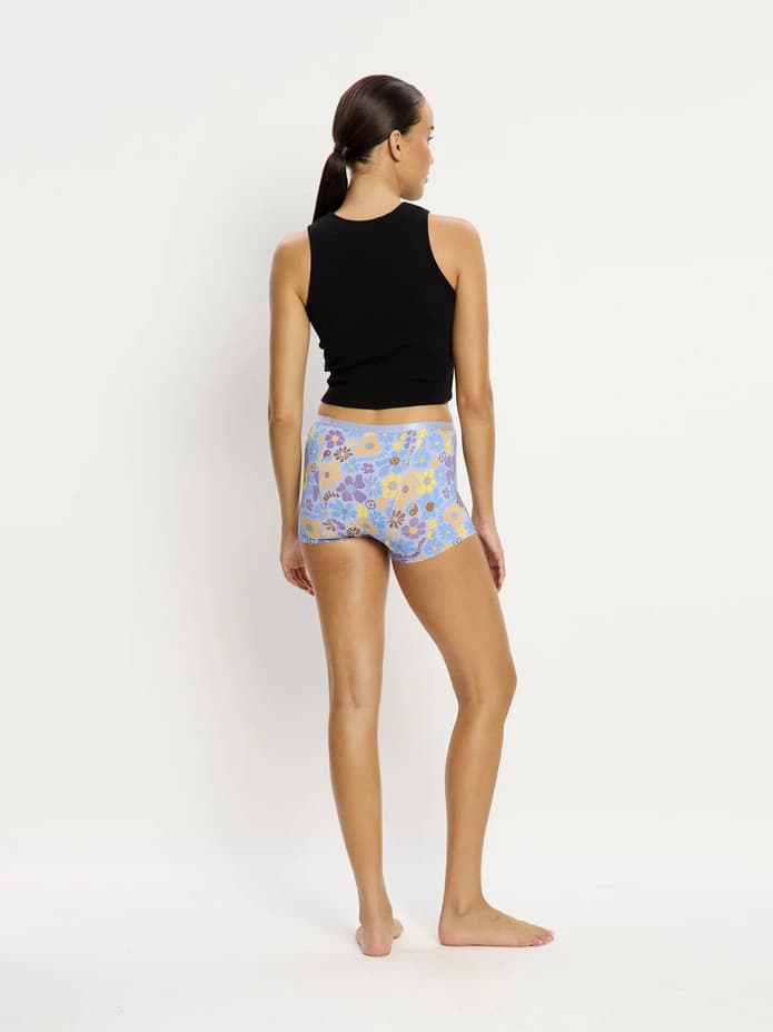 Menstruační kalhotky Modibodi Classic Boyshort Moderate Happy Daisy Blue (MKMCBMHDB) L - náhled 3