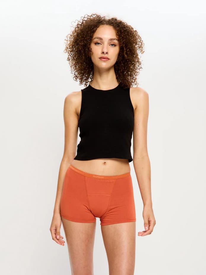 Menstruační kalhotky Modibodi Classic Boyshort Super Burnt Brick (MKMCBSBB) L - náhled 2