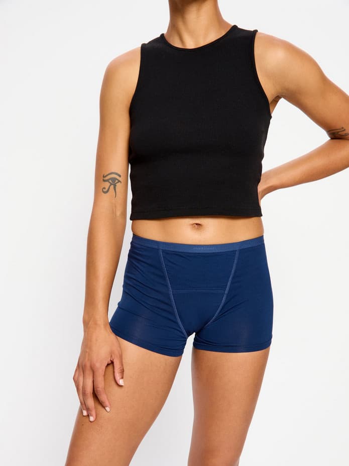 Menstruační kalhotky Modibodi Classic Boyshort Super-Overnight Night sky Blue (MKMCBSONSB) L - náhled 2