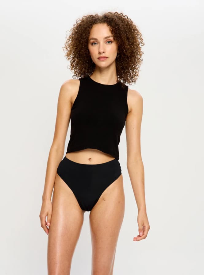 Menstruační kalhotky Modibodi Modicomfort Seamless Hi Waist Cheeky Moderate Black (MKMMSWCMB) L - náhled 2