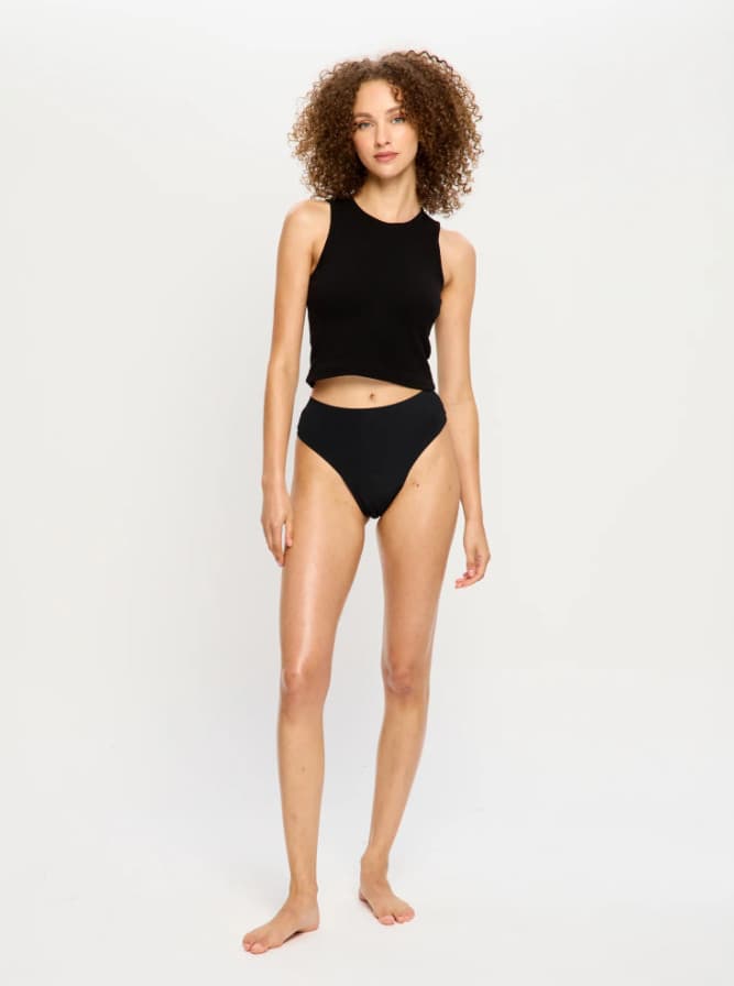 Menstruační kalhotky Modibodi Modicomfort Seamless Hi Waist Cheeky Moderate Black (MKMMSWCMB) L - náhled 4
