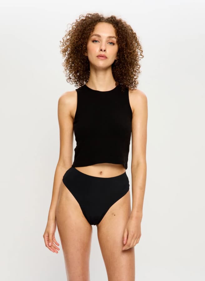 Menstruační kalhotky Modibodi Modicomfort Seamless Hi Waist Cheeky Moderate Black (MKMMSWCMB) L - náhled 5