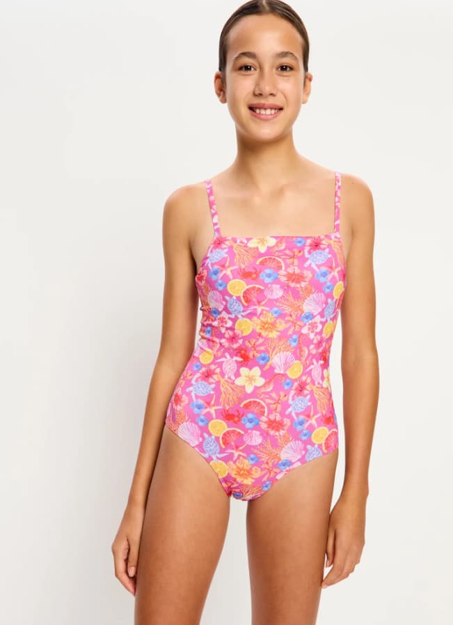 Dívčí menstruační plavky Modibodi Marine Dream Teen Swimwear One Piece Light Tropicana Crush jednodílné (DMPMMDTSOPLTCJ) 10-12 let - náhled 2