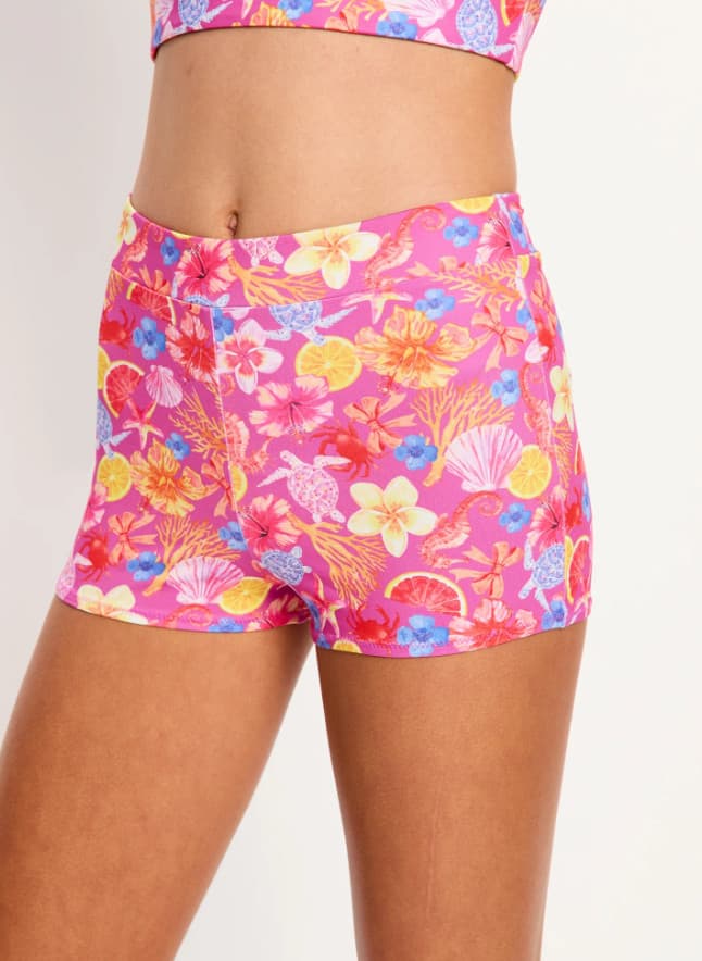 Dívčí menstruační plavky Modibodi Marine Teen Swimwear Hi Waist Short Super Tropicana Crush spodní díl (MKMMTSHWSSTC) 10-12 let - náhled 2