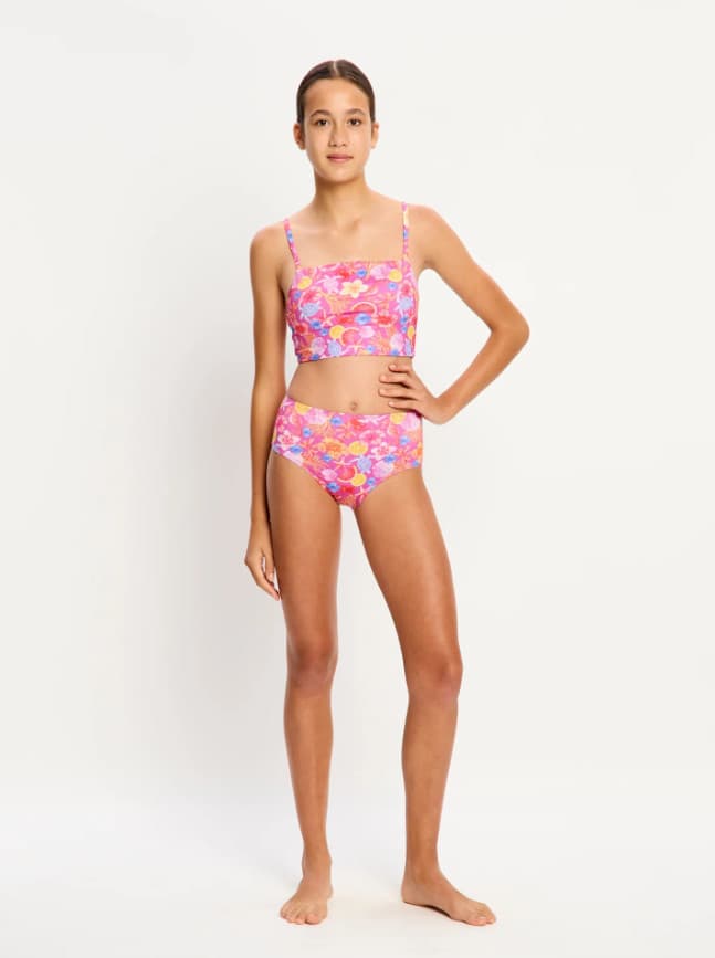 Dívčí menstruační plavky Modibodi Teen Swimwear Hi Waist Bikini Brief Supe Tropicana Crush spodní díl (DMPMADTSHWBBSTCSD)