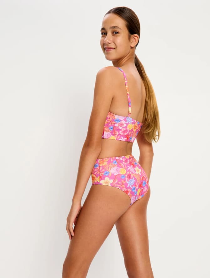 Dívčí menstruační plavky Modibodi Teen Swimwear Hi Waist Bikini Brief Supe Tropicana Crush spodní díl (DMPMADTSHWBBSTCSD) 10-12 let - náhled 3