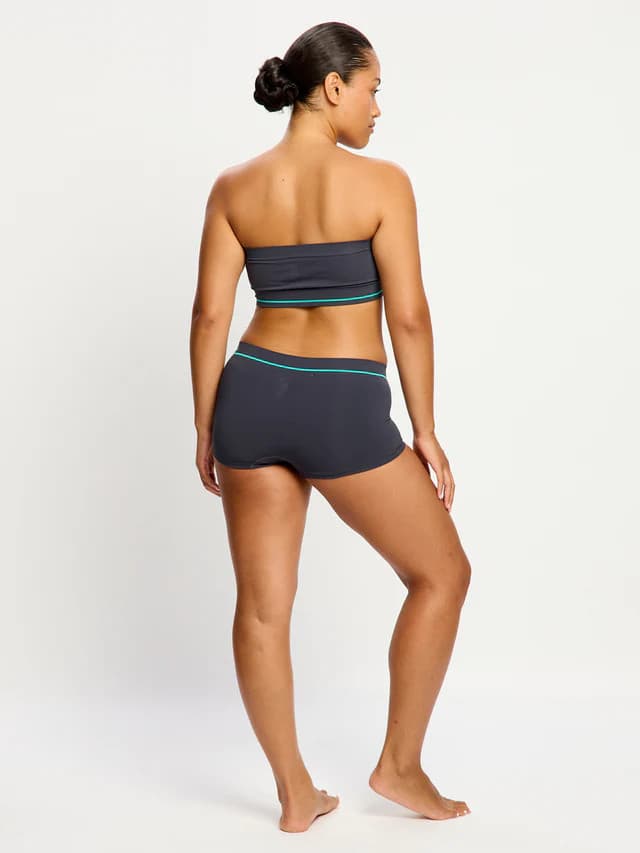 Menstruační kalhotky Modibodi Smileyworld Seamless Boyshort Moisteru Wicking Steel (MKMSSBMWS) L - náhled 3
