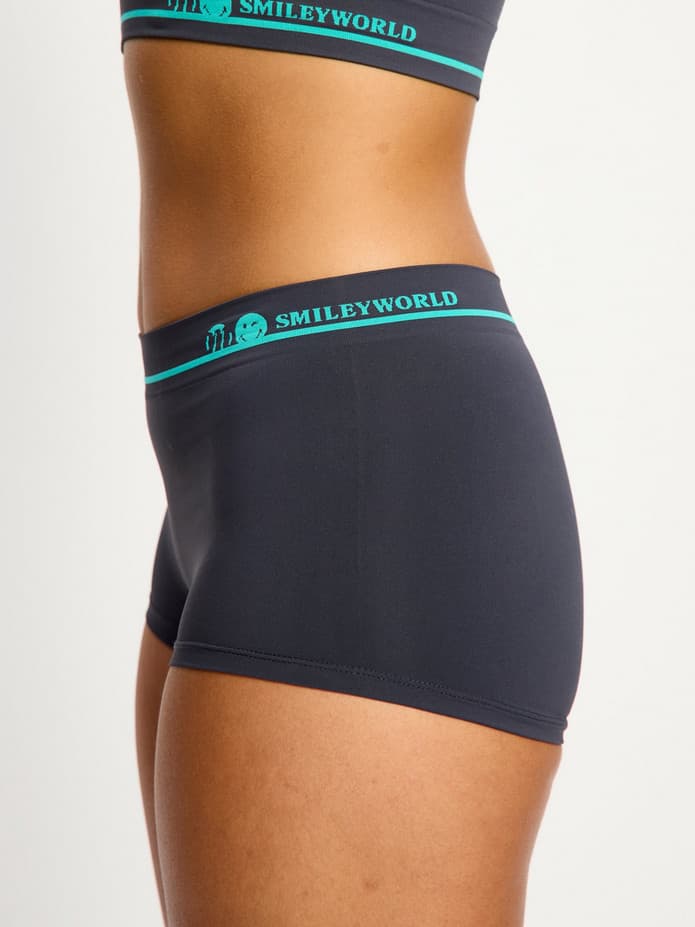Menstruační kalhotky Modibodi Smileyworld Seamless Boyshort Moisteru Wicking Steel (MKMSSBMWS) L - náhled 2