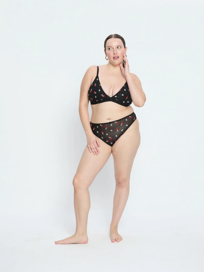 Dámské kalhotky Modibodi Intimates V Day Cheeky Brief Black Rose (DKMIVDCBBR) L - náhled 2